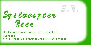 szilveszter neer business card